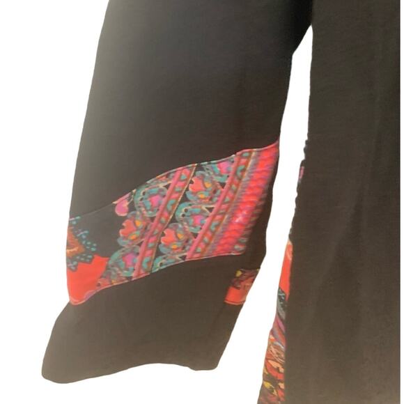 Parsley & Sage Boho Jacket L Black Sweater Full Zip Artsy Festival Funky Goth - Picture 12 of 12